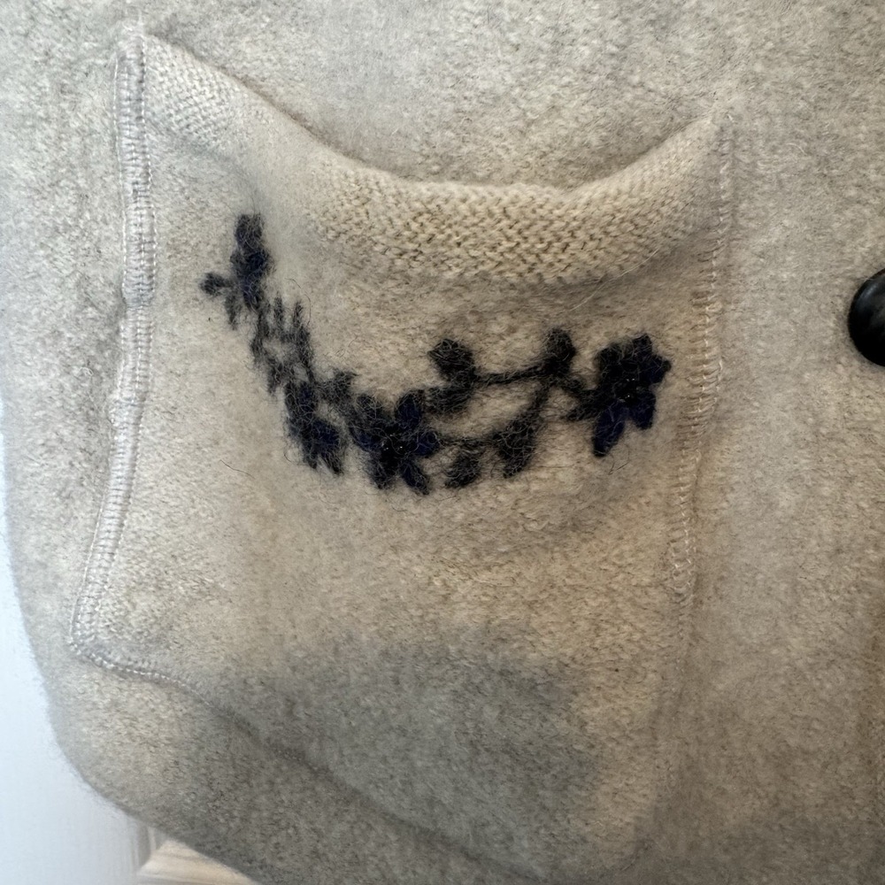 Vintage Cherokee‎ Wool Cardigan Womens Large Sweater Tan Beige - Picture 3 of 9